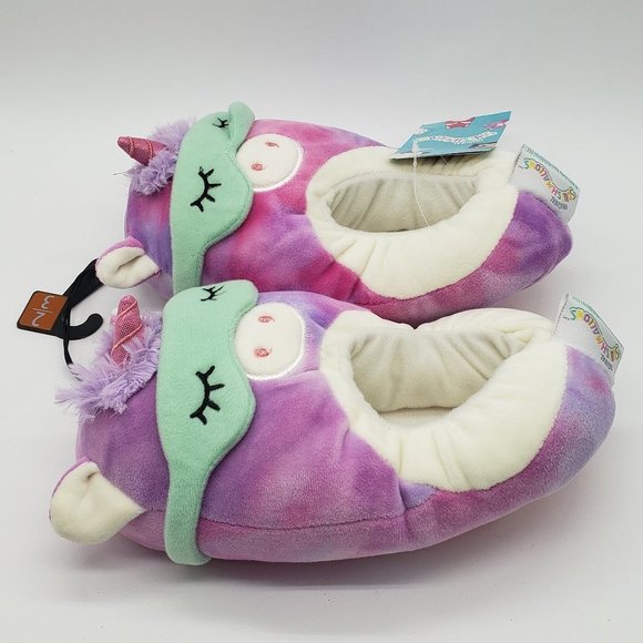 ORIGINAL Squishmallows UNICORN Girl's Rubber Sole Slippers - NWT - Size 2-3 - Picture 7 of 11